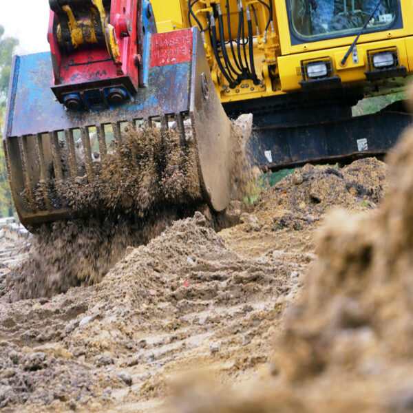 Rückbau der Pflasterflächen und Erdarbeiten