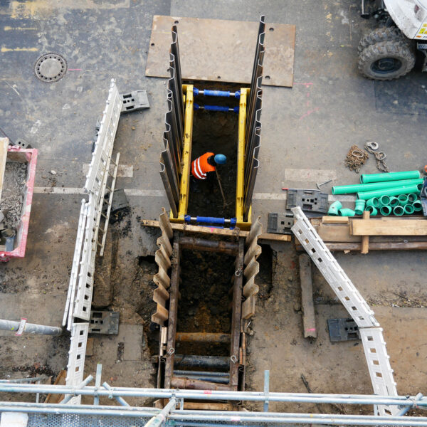 Ausführung von Arbeiten für die Versorgungsleitungen